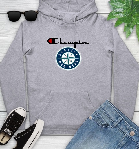 MLB Baseball Seattle Mariners Champion Shirt Youth Hoodie 4