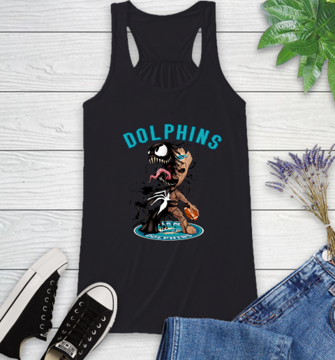 NFL Miami Dolphins Football Venom Groot Guardians Of The Galaxy Racerback Tank 2