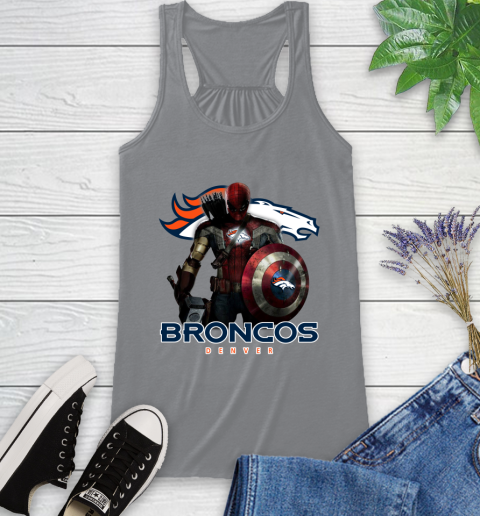 NFL Captain America Thor Spider Man Hawkeye Avengers Endgame Football Denver Broncos Racerback Tank 5