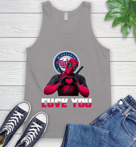 MLB Minnesota Twins Deadpool Love You Fuck You Baseball Sports Tank Top 3