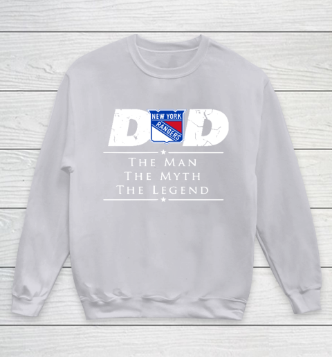 New York Rangers NHL Ice Hockey Dad The Man The Myth The Legend Youth Sweatshirt 3