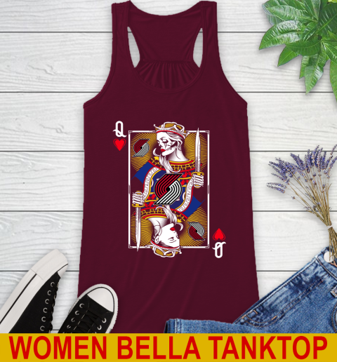 NBA Basketball Portland Trail Blazers The Queen Of Hearts Card Shirt Racerback Tank 2