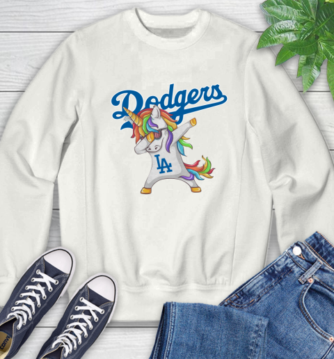 Los Angeles Dodgers MLB Baseball Funny Unicorn Dabbing Sports Sweatshirt