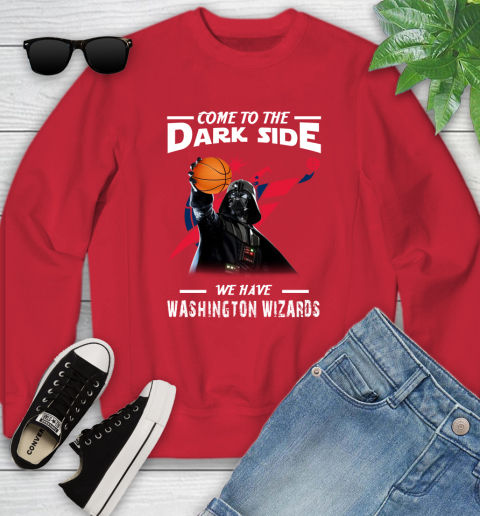 NBA Come To The Dark Side We Have Washington Wizards Star Wars Darth Vader Basketball Youth Sweatshirt 8