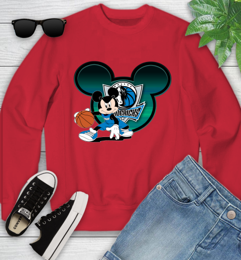 NBA Dallas Mavericks Mickey Mouse Disney Basketball Youth Sweatshirt 9