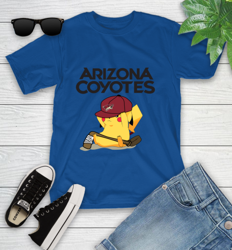 NHL Pikachu Hockey Sports Arizona Coyotes Youth T-Shirt 9