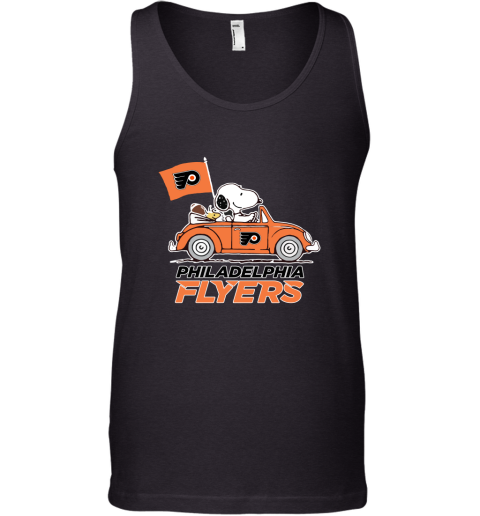 Snoopy And Woodstock Ride The Philadelphia Flyers Car NHL Tank Top