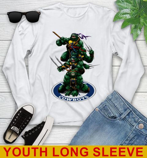 NFL Football Dallas Cowboys Teenage Mutant Ninja Turtles Shirt Youth Long Sleeve