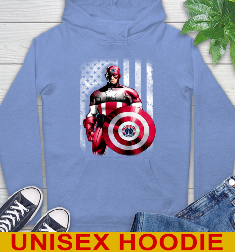 Washington Wizards NBA Basketball Captain America Marvel Avengers American Flag Shirt Hoodie 11
