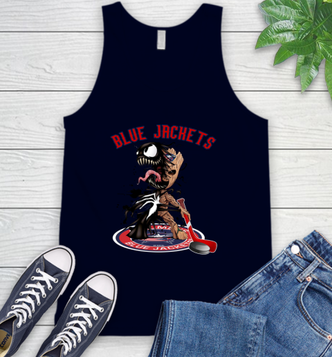 NHL Columbus Blue Jackets Hockey Venom Groot Guardians Of The Galaxy Tank Top 3