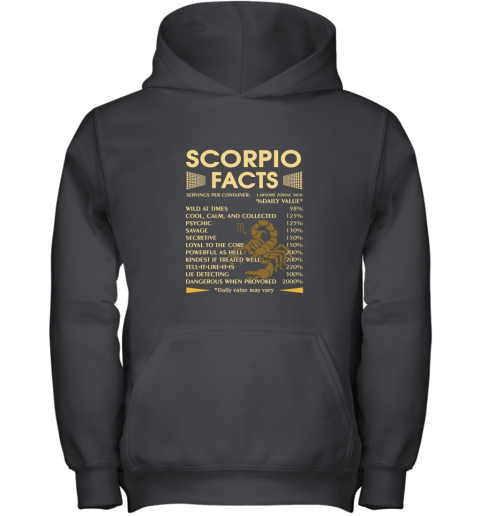 Zodiac Scorpio Facts Awesome Zodiac Sign Daily Value Youth Hoodie
