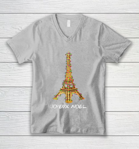 Joyeux Noel French Merry Christmas Eiffel Tower V-Neck T-Shirt 3