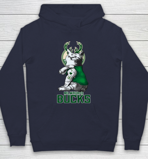 NBA Basketball My Cat Loves Milwaukee Bucks Hoodie 3 NBA Basketball My Cat Loves Milwaukee Bucks Hoodie - Image 3