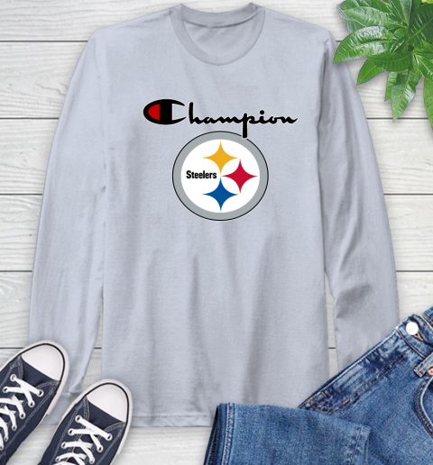 NFL Football Pittsburgh Steelers Champion Shirt Long Sleeve T-Shirt 4