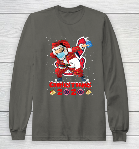 Cleveland Indians Funny Santa Claus Dabbing Christmas 2020 MLB Long Sleeve T-Shirt 5