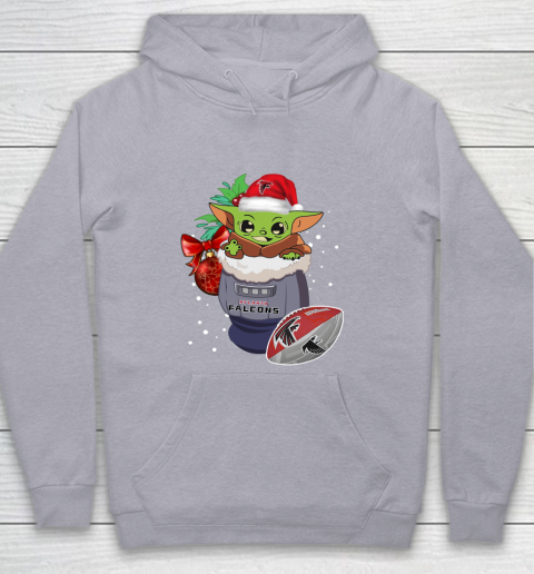 Atlanta Falcons Christmas Baby Yoda Star Wars Funny Happy NFL Youth Hoodie 5