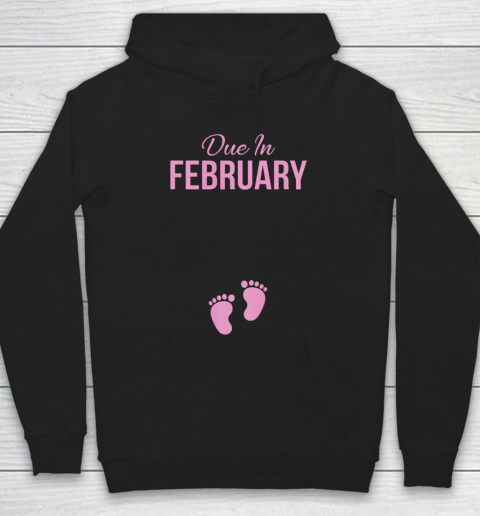Due In February Baby Announcement Girl Hoodie