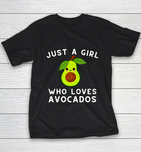 Just A Girl Who Loves Avocados Avocado Guacamole Raglan Baseball Youth T-Shirt