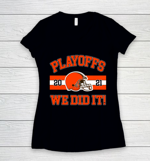 Cleveland Browns Playoffs 2020 We Did It Women's V-Neck T-Shirt