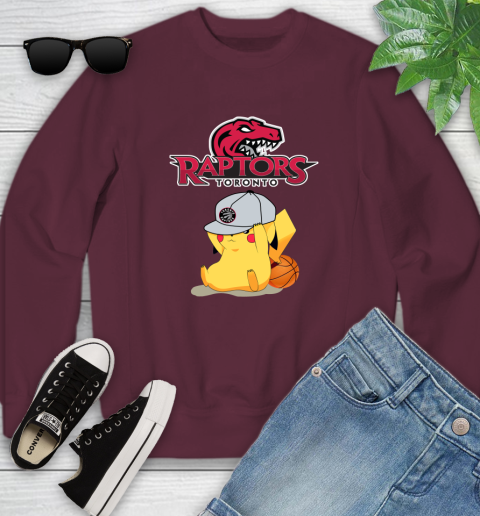 NBA Pikachu Basketball Sports Toronto Raptors Youth Sweatshirt 5