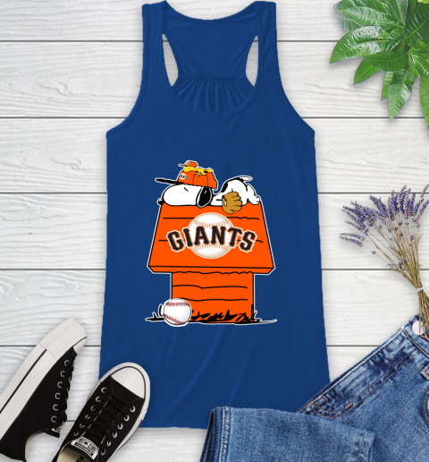 MLB San Francisco Giants Snoopy Woodstock The Peanuts Movie Baseball T Shirt_000 Racerback Tank 9
