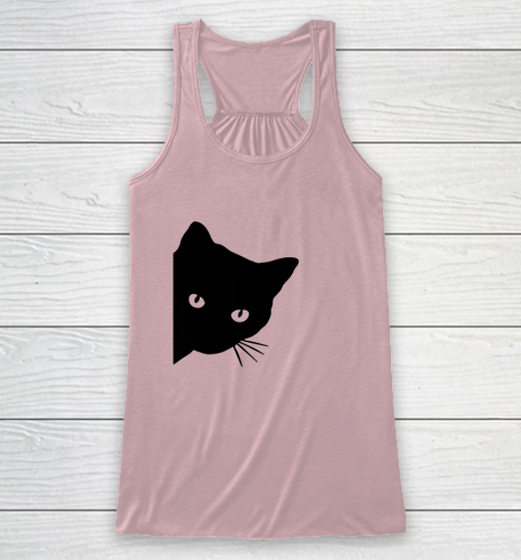 Black Cat Face Watching Funny Cat Halloween Gifts Cat Lovers T Shirt.QZSPTYUYC4 Racerback Tank 5