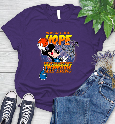 Philadelphia 76ers NBA Basketball Mickey Disney Never Lose Hope Women's T-Shirt 4