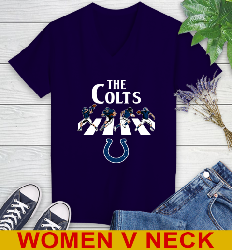 NFL Football Indianapolis Colts The Beatles Rock Band Shirt Women's V-Neck T-Shirt - Image 4