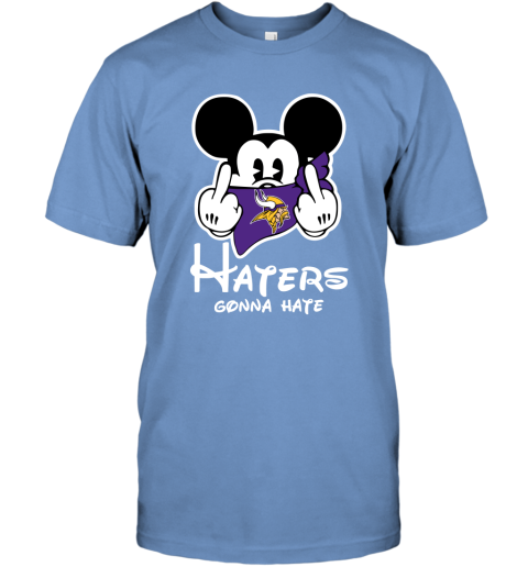 NFL Minnesota Vikings Haters Gonna Hate Mickey Mouse Disney Football T Shirt 2J3r4TGIJrI classic t shirt 2 95 151514 front carolina blue