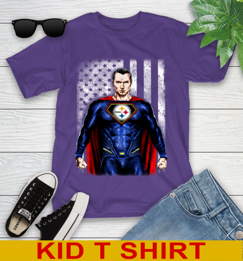 NFL Football Pittsburgh Steelers Superman DC Shirt Youth T-Shirt 3