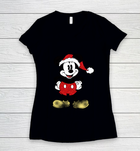 Women\'s Mickey Sports Mouse V-Neck Disney T-Shirt For Christmas Tee |