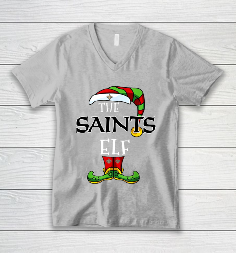 New Orleans Saints Christmas ELF Funny NFL V-Neck T-Shirt 3