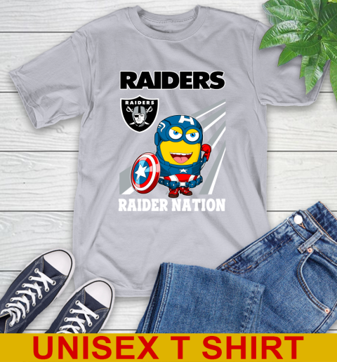 NFL Football Oakland Raiders Captain America Marvel Avengers Minion Shirt T-Shirt 5