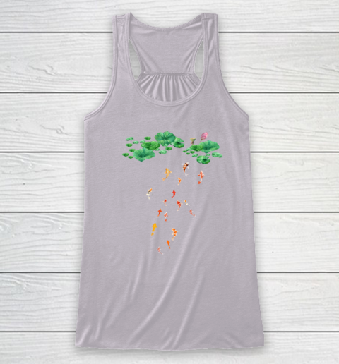Watercolor Japanese Koi Fish Goldfish Lily Pad Lotus Leaf Beauty Racerback Tank 2