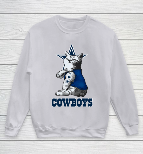 NFL Football My Cat Loves Dallas Cowboys Youth Sweatshirt 3
