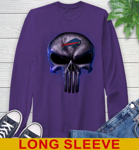 Buffalo Bills NFL Football Punisher Skull Sports Long Sleeve T-Shirt 5