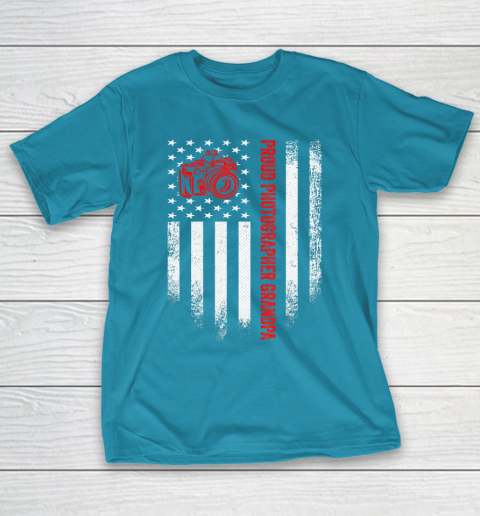 GrandFather gift shirt Vintage American Flag Proud Photographer Grandpa Distressed T Shirt T-Shirt 7