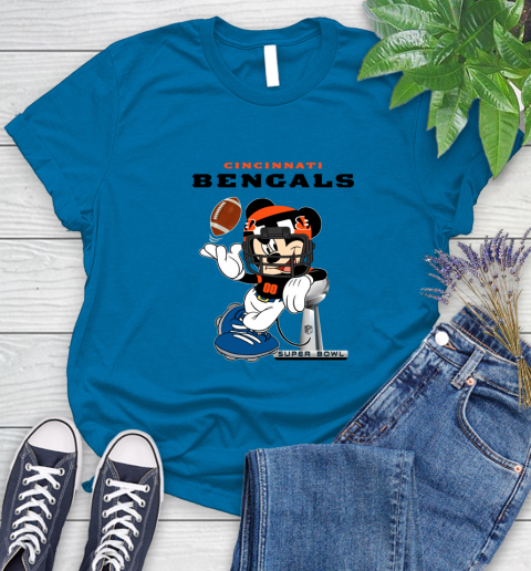 NFL Cincinnati Bengals Mickey Mouse Disney Super Bowl Football T Shirt Women's T-Shirt 7