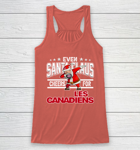 Montreal Canadiens Even Santa Claus Cheers For Christmas NHL Racerback Tank 3