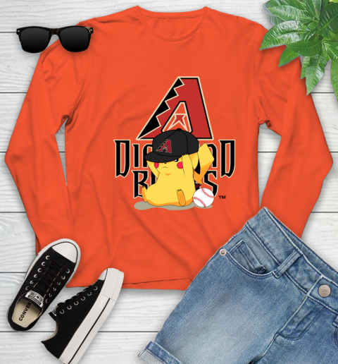 MLB Pikachu Baseball Sports Arizona Diamondbacks Youth Long Sleeve 4