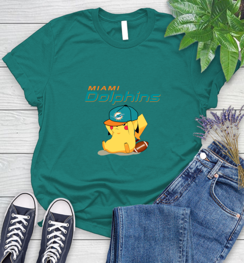NFL Pikachu Football Sports Miami Dolphins Women's T-Shirt 12