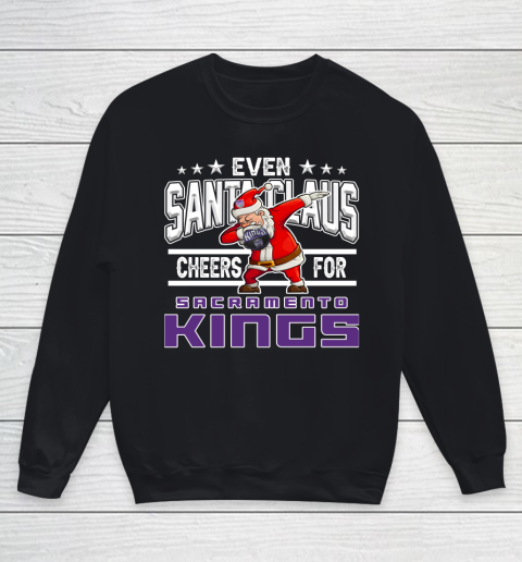 Sacramento Kings Even Santa Claus Cheers For Christmas NBA Youth Sweatshirt