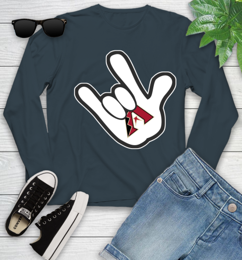Arizona Diamondbacks MLB Baseball Mickey Rock Hand Disney Youth Long Sleeve 8