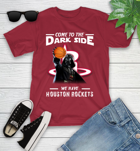 NBA Come To The Dark Side We Have Houston Rockets Star Wars Darth Vader Basketball Youth T-Shirt 14
