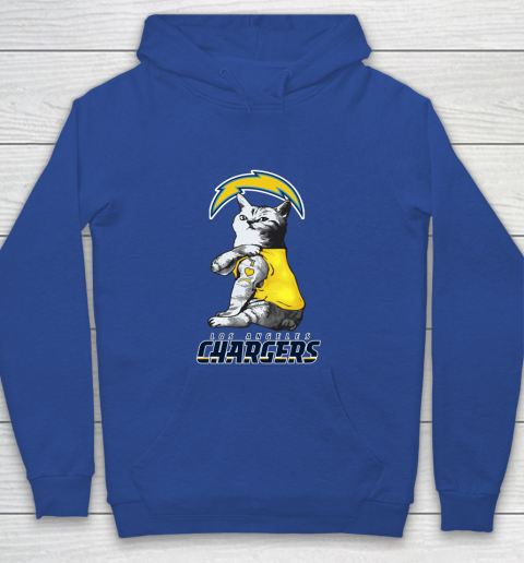 NFL Football My Cat Loves Los Angeles Chargers Youth Hoodie 6