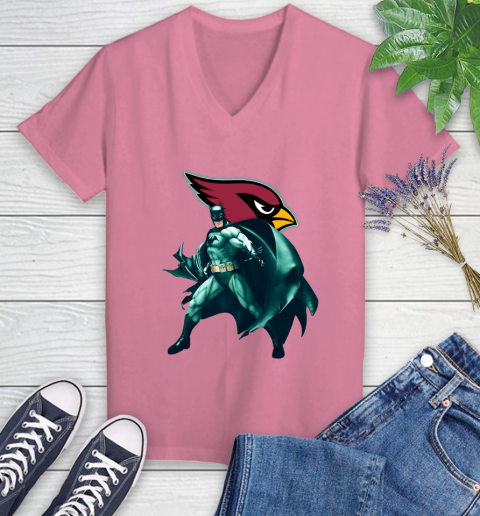 NFL Batman Football Sports Arizona Cardinals Women's V-Neck T-Shirt 13