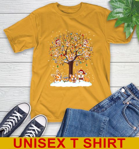 Corgi dog pet lover light christmas tree shirt 2