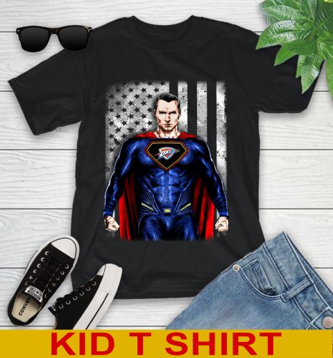NBA Basketball Oklahoma City Thunder Superman DC Shirt Youth T-Shirt