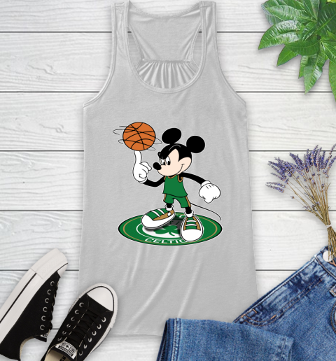 NBA Basketball Boston Celtics Cheerful Mickey Disney Shirt Racerback Tank 2