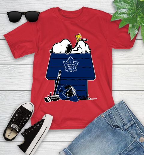 Toronto Maple Leafs NHL Hockey Snoopy Woodstock The Peanuts Movie Youth T-Shirt 10